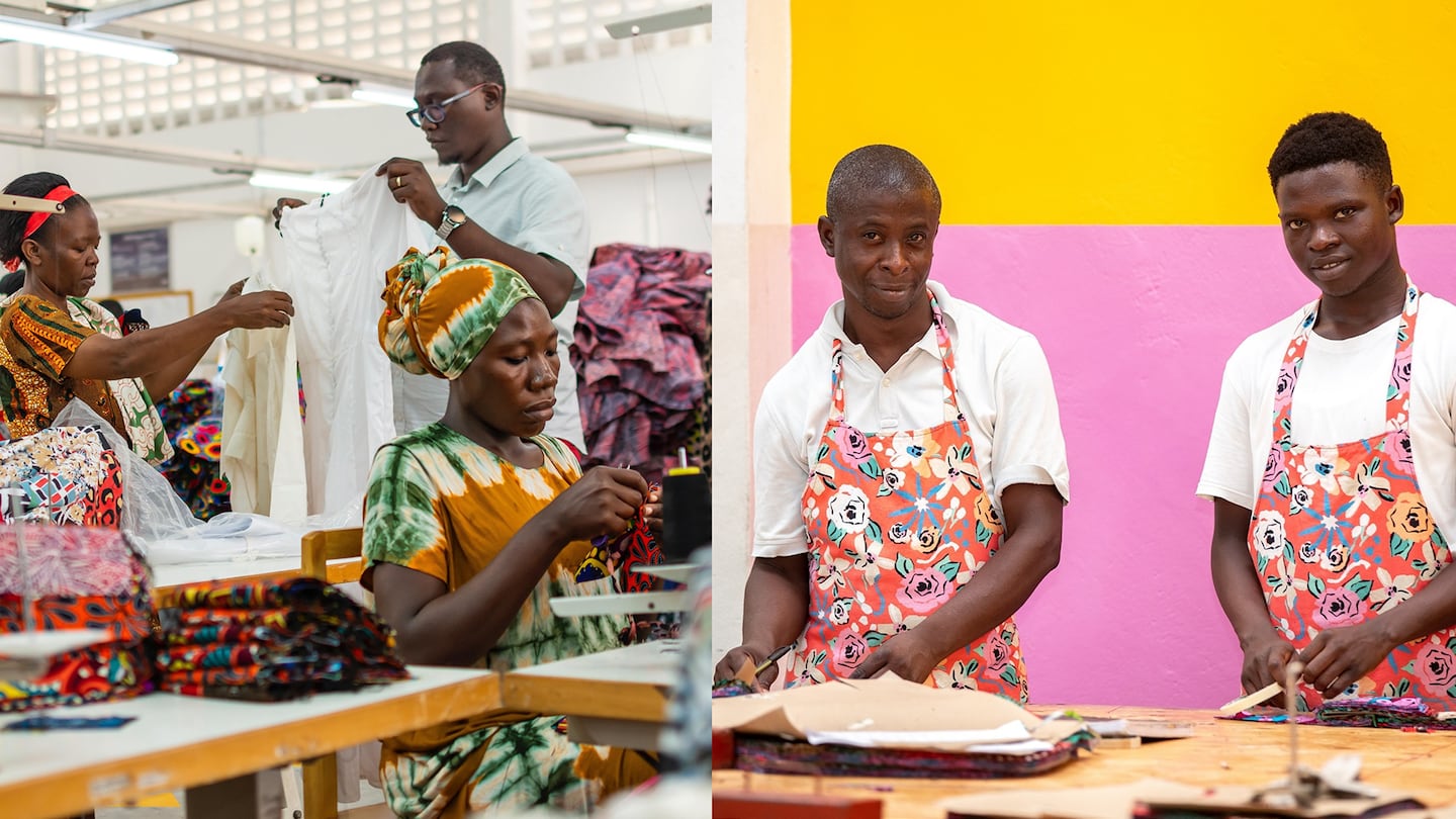 Garment workers at the Soko Kenya factory located outside Mombasa, Kenya.
