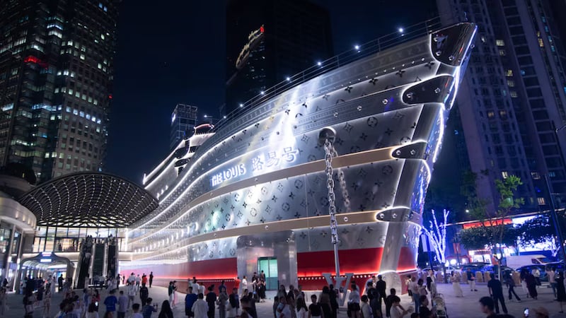 The ship-shaped Louis Vuitton flagship on Shanghai’s Huaihai Road is surrounded by people of all ages around the clock.